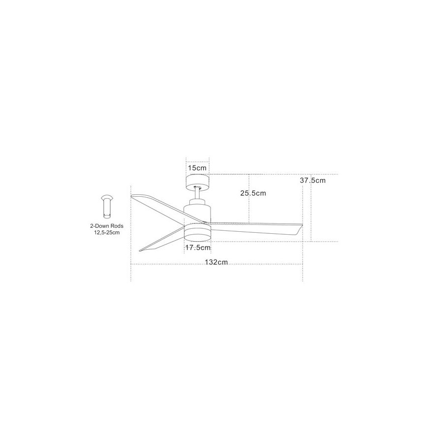Zambelis 19135 - LED Kattotuuletin LED/15W/230V 3000/4000/6000K + kauko-ohjaus