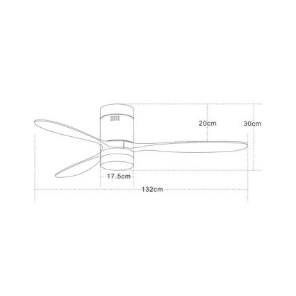 Zambelis 19144 - LED Kattotuuletin LED/15W/230V 3000/4000/6000K + kauko-ohjaus