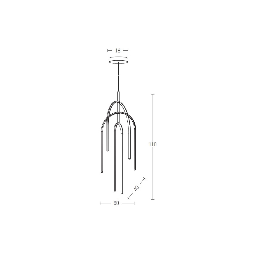 Zambelis 1931 - Himmennettävä LED-kattokruunu johdossa LED/80W/230V kulta