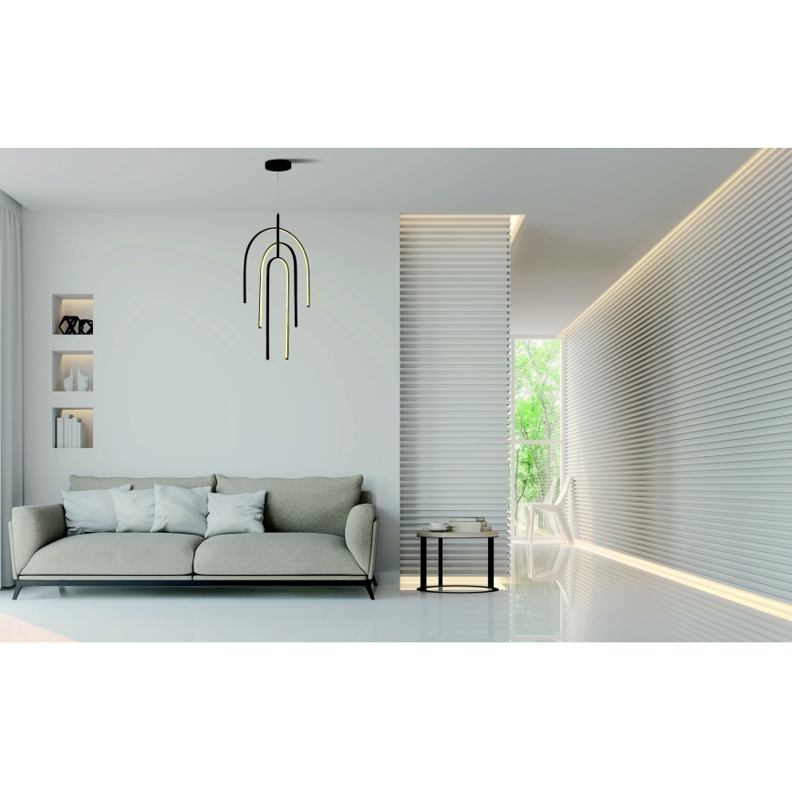Zambelis 1932 - Himmennettävä LED-kattokruunu johdossa LED/80W/230V musta
