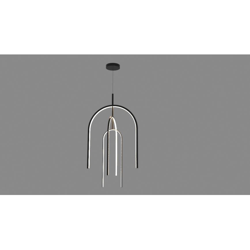 Zambelis 1932 - Himmennettävä LED-kattokruunu johdossa LED/80W/230V musta