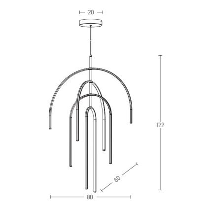 Zambelis 1933 - Himmennettävä LED-kattokruunu johdossa LED/96W/230V kulta