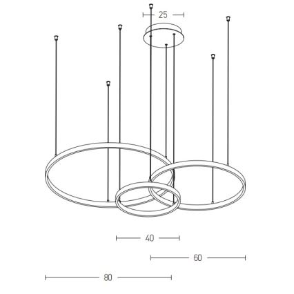 Zambelis 1956-D - Himmennettävä LED-kattokruunu johdossa LED/136W/230V