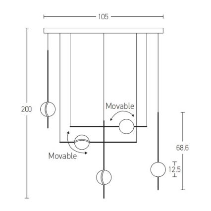 Zambelis 2001 - LED-kattokruunu johdossa LED/38W/230V
