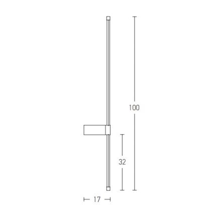 Zambelis 20116 - LED-seinävalaisin LED/20W/230V musta
