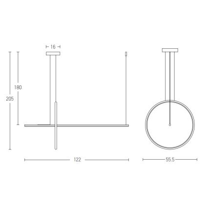 Zambelis 20128 - Himmennettävä LED-kattokruunu johdossa LED/48W/230V