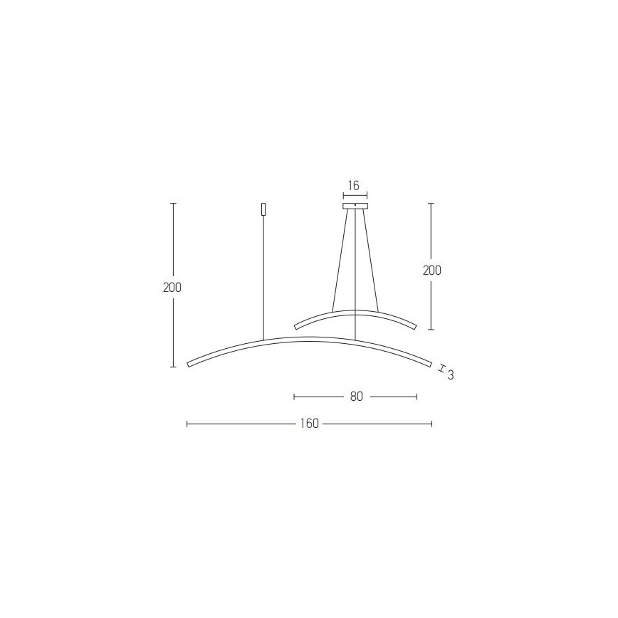 Zambelis 20130 - Himmennettävä LED-kattokruunu johdossa LED/48W/230V musta