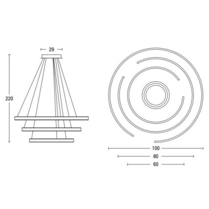 Zambelis 2014 - Himmennettävä LED-kattokruunu johdossa LED/120W/230V kulta