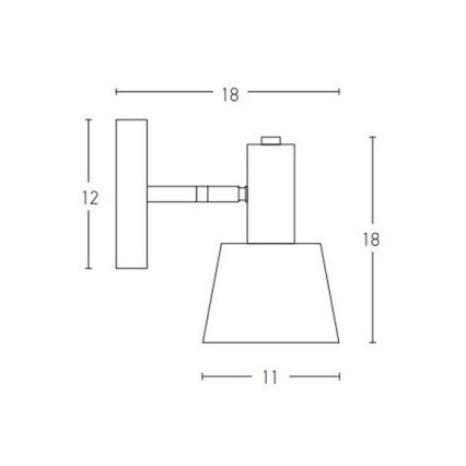 Zambelis 20219 - Seinäkohdevalo 1xE14/25W/230V harmaa