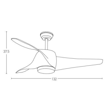 Zambelis 20256 - LED Kattotuuletin LED/15W/230V 3000/4000/6000 kirsikka + kauko-ohjaus