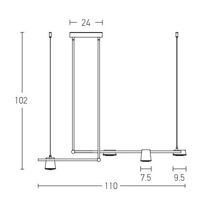 Zambelis 2035 - LED-riipuskattokruunu LED/28W/230V