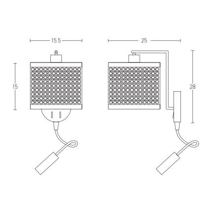 Zambelis 20355 - LED-seinävalaisin 1xE27/40W + LED/3W/230V rottinki