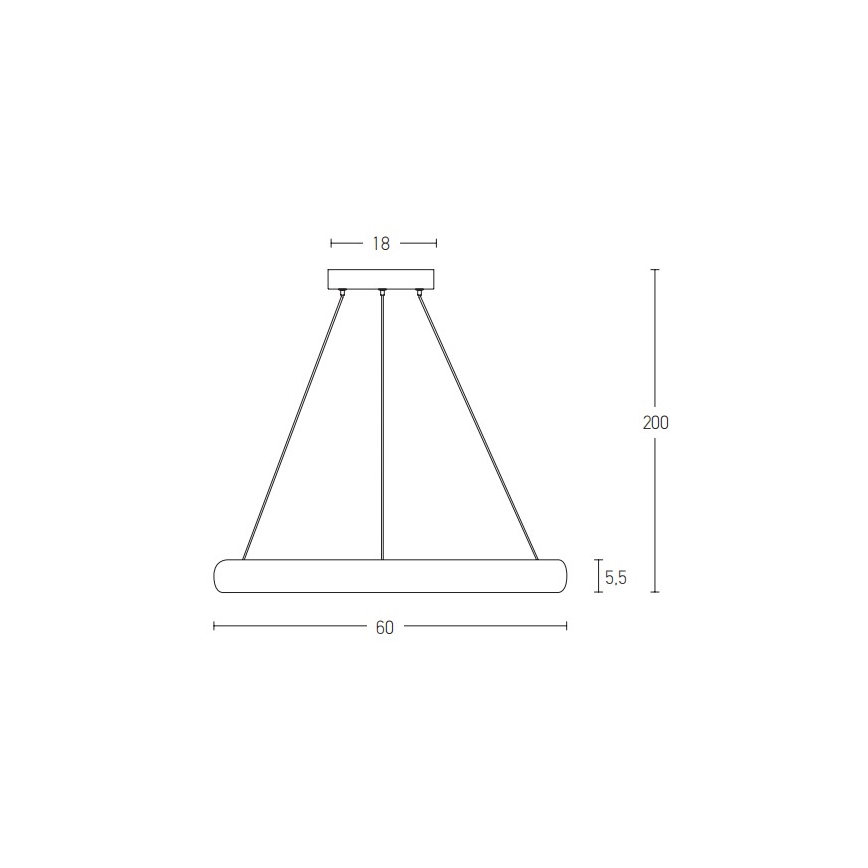 Zambelis 2055 - Himmennettävä LED-kattokruunu johdossa LED/50W/230V halkaisija 60 cm ruskea