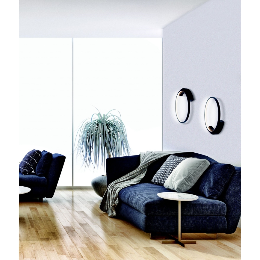 Zambelis 2074 - LED-seinävalaisin LED/25W/230V halkaisija 42,5 cm musta