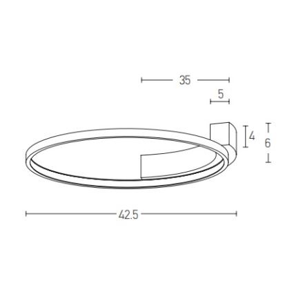 Zambelis 2074 - LED-seinävalaisin LED/25W/230V halkaisija 42,5 cm musta
