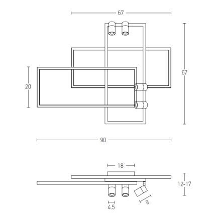 Zambelis 22020 - LED Himmennettävä pinta-asennettava kattokruunu LED/52W/230V