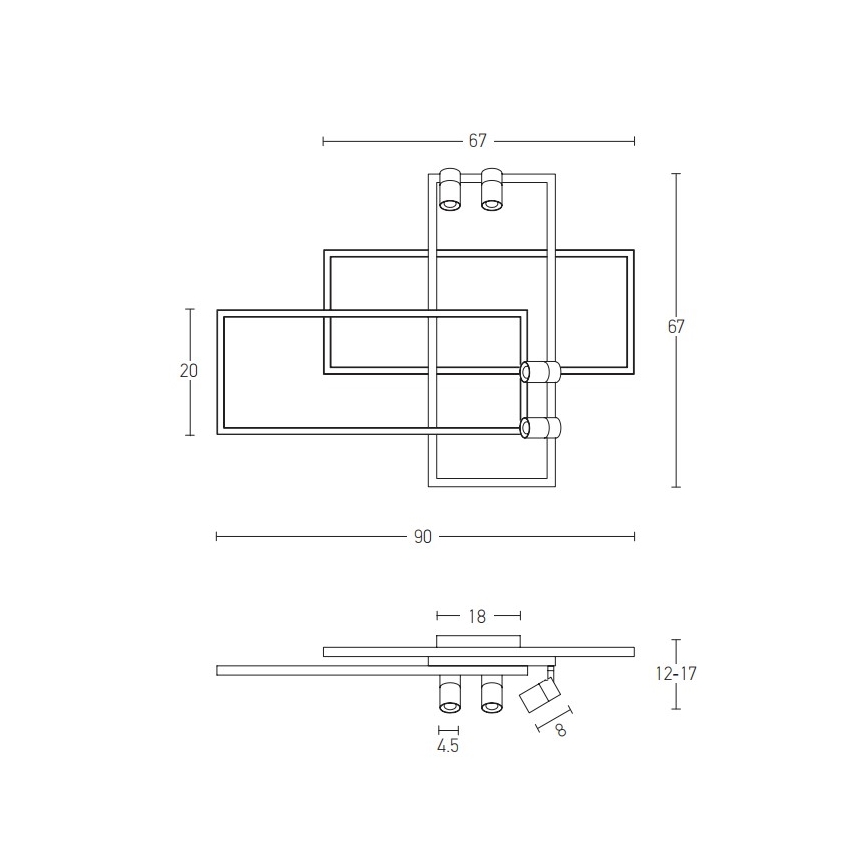 Zambelis 22020 - LED Himmennettävä pinta-asennettava kattokruunu LED/52W/230V