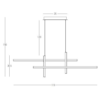 Zambelis 22022 - Himmennettävä LED-kattokruunu johdossa LED/41W/230V kulta