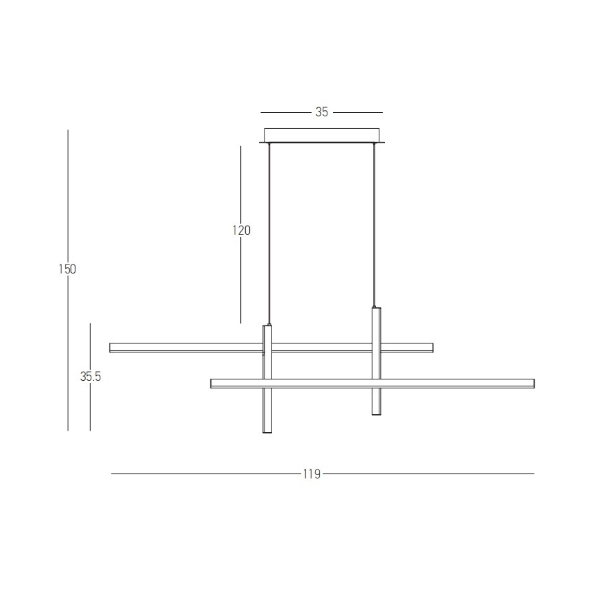 Zambelis 22023 - Himmennettävä LED-kattokruunu johdossa LED/41W/230V musta