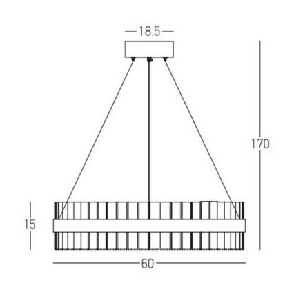 Zambelis 22039 - Himmennettävä LED-kattokruunu johdossa LED/56W/230V kulta