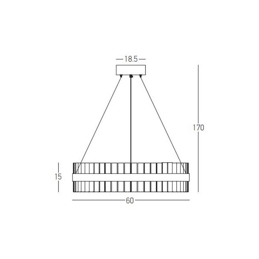 Zambelis 22039 - Himmennettävä LED-kattokruunu johdossa LED/56W/230V kulta