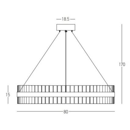 Zambelis 22040 - Himmennettävä LED-kattokruunu johdossa LED/68W/230V kulta