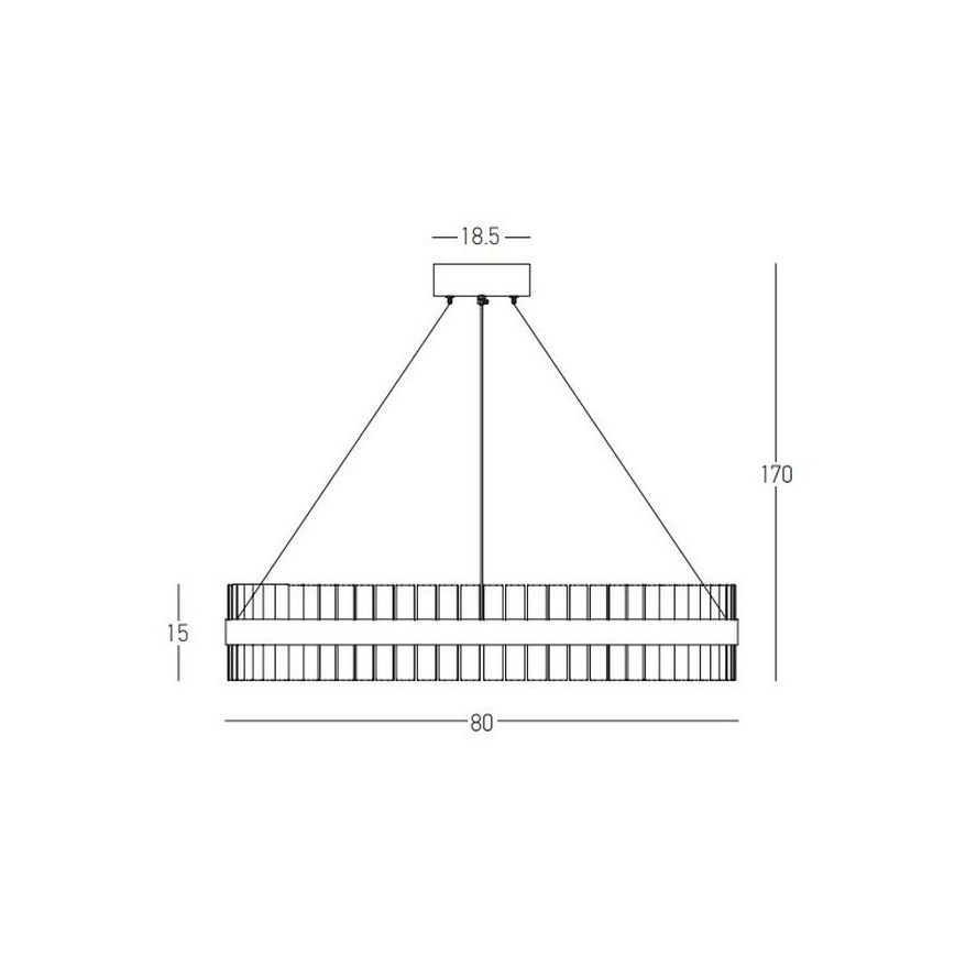 Zambelis 22040 - Himmennettävä LED-kattokruunu johdossa LED/68W/230V kulta