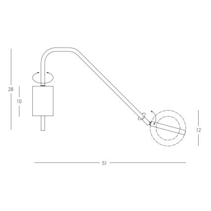 Zambelis 22042 - Himmennettävä LED-seinävalaisin LED/7W/230V musta