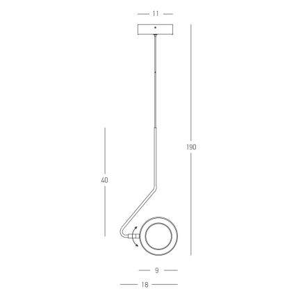 Zambelis 22044 - Himmennettävä LED-kattokruunu johdossa LED/7W/230V CRI90 valkoinen