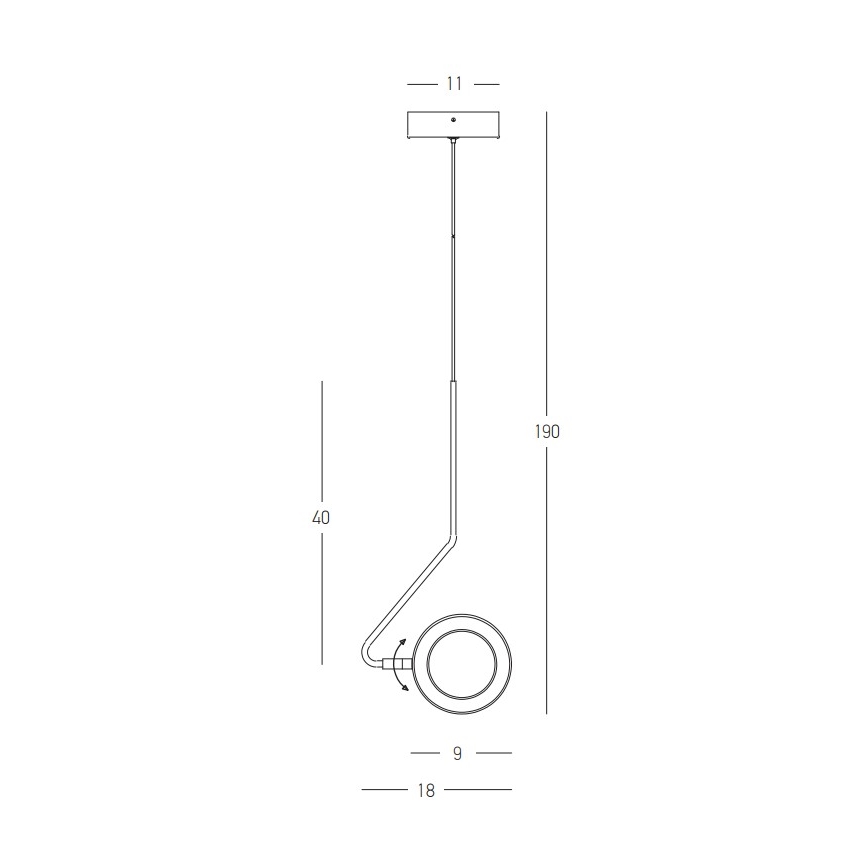 Zambelis 22045 - Himmennettävä LED-kattokruunu johdossa LED/7W/230V CRI90 musta