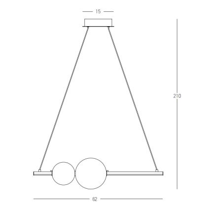 Zambelis 22109 - Himmennettävä LED-kattokruunu johdossa LED/11W/230V musta
