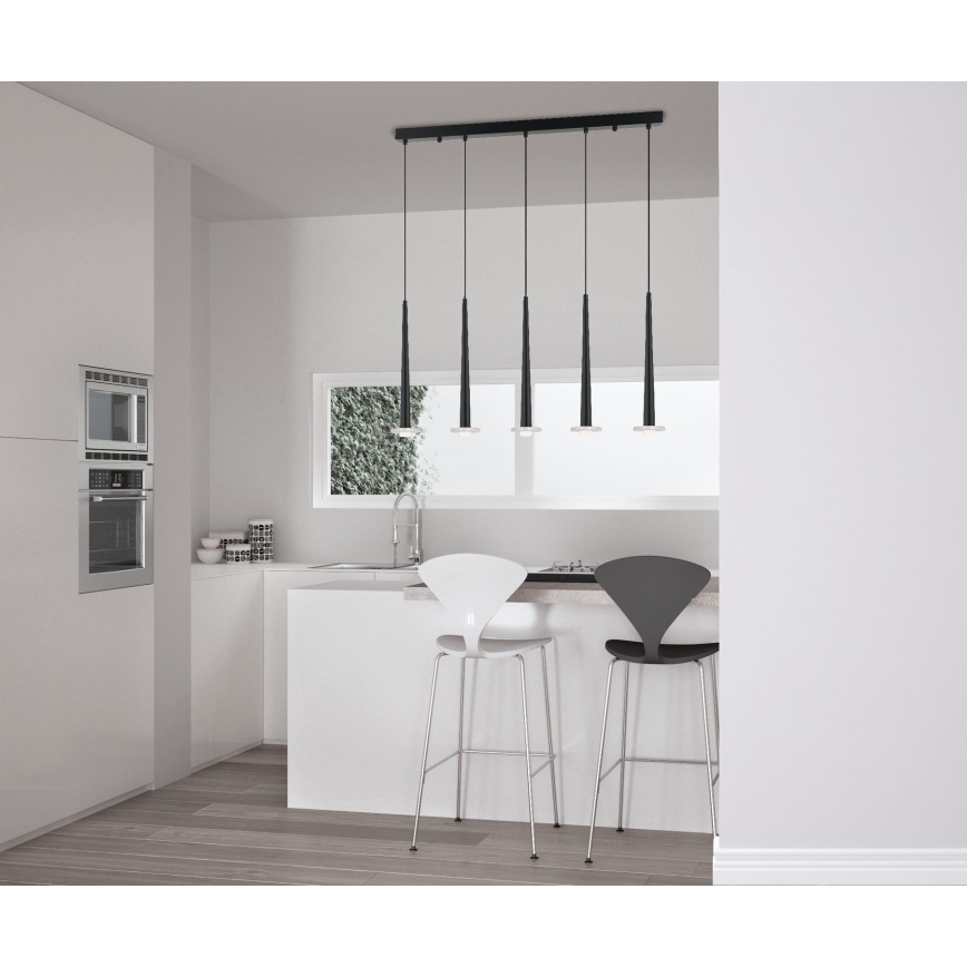 Zambelis 22112 - Himmennettävä LED-kattokruunu johdossa 5xLED/3W/230V CRI90 musta