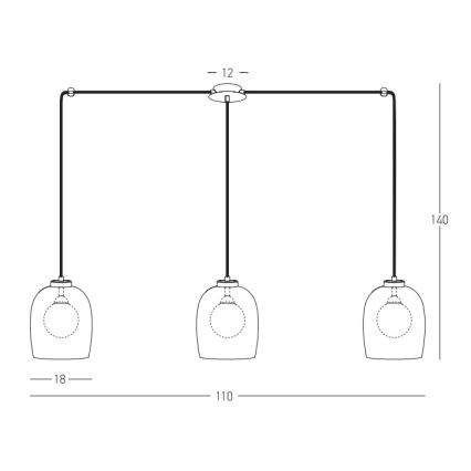 Zambelis 22146 - Kattokruunu johdossa 3xG9/5W/230V hämähäkki musta