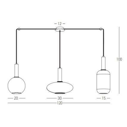 Zambelis 22151 - Kattokruunu johdossa 3xE27/40W/230V hämähäkki kulta