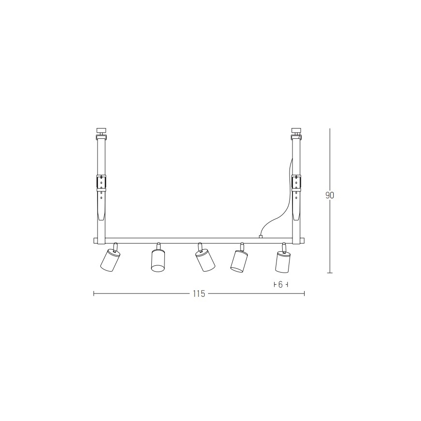 Zambelis 22224 - Kattokruunu johdossa 5xGU10/25W/230V