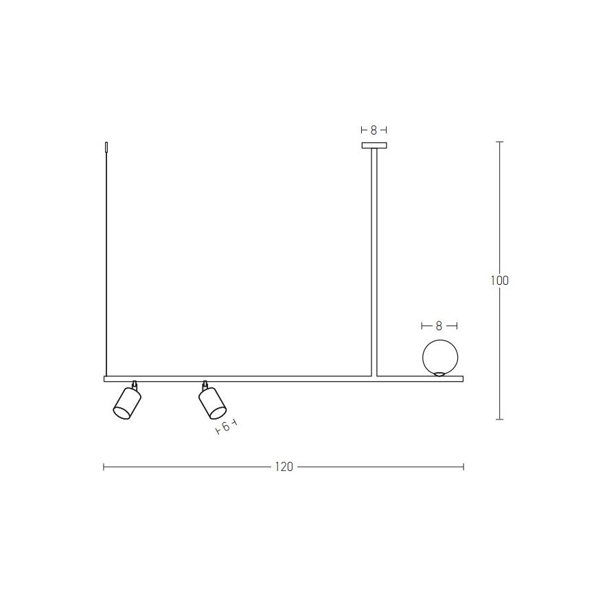 Zambelis 22227 - Kattokruunu johdossa 2xGU10/25W+G9/9W/230V