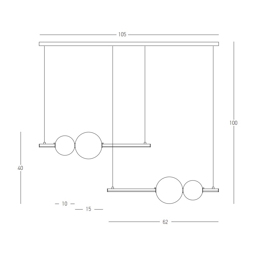 Zambelis 22235 - Himmennettävä LED-kattokruunu johdossa LED/22W/230V kulta
