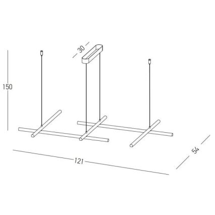 Zambelis 22242 - Himmennettävä LED-kattokruunu johdossa LED/50W/230V kulta
