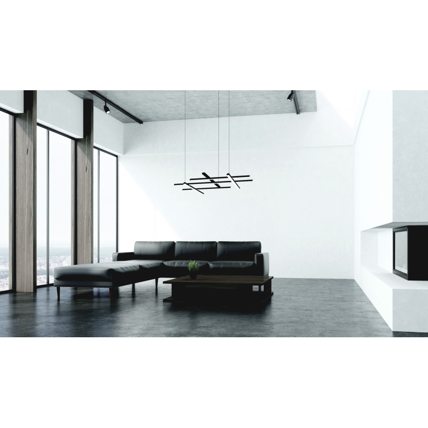Zambelis 22245 - Himmennettävä LED-kattokruunu johdossa LED/80W/230V musta