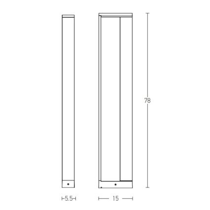 Zambelis E208 - LED-ulkolamppu LED/10W/230V IP54 antrasiitti