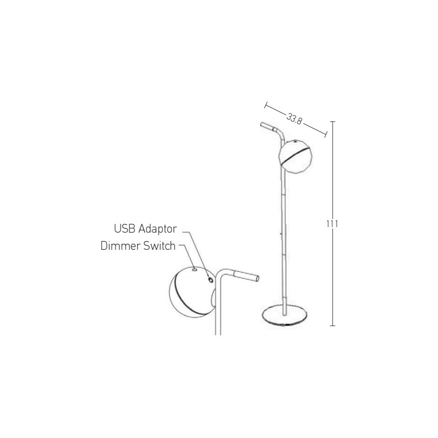 Zambelis E232 - Himmennettävä LED-ulkolamppu LED/1,5W/5V IP54 musta