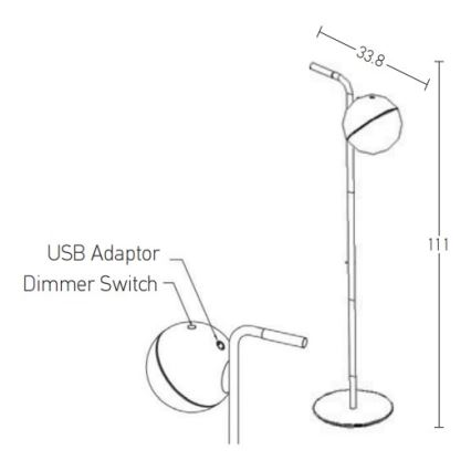 Zambelis E232 - LED himmennettävä ulkovalaisin LED/1,5W/5V IP54 musta