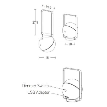 Zambelis E233 - LED himmennettävä ulkovalaisin LED/1,5W/3,7V 2600 mAh IP44 musta