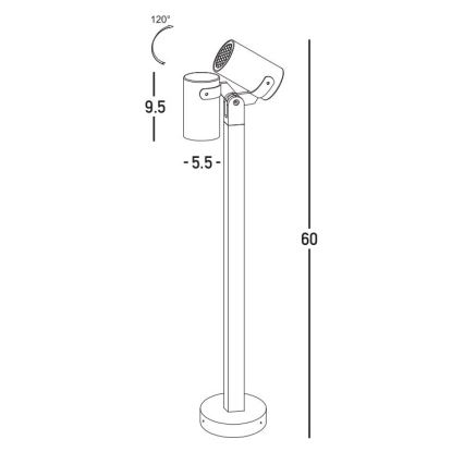 Zambelis E325 - Ulkovalaisin 1xGU10/15W/230V IP54 antrasiitti