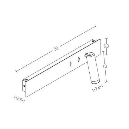 Zambelis H52 - LED-seinävalaisin LED/3W + LED/10W/230V valkoinen