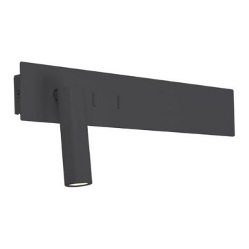 Zambelis H54 - LED-seinävalaisin LED/3W + LED/10W/230V musta