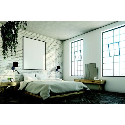 Zambelis H57 - LED-seinävalaisin LED/3W + 1xE27/40W/230V musta