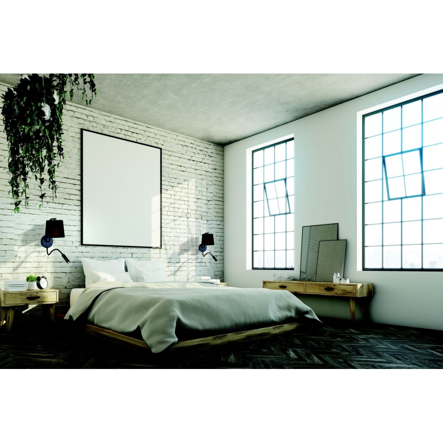 Zambelis H57 - LED-seinävalaisin LED/3W + 1xE27/40W/230V musta