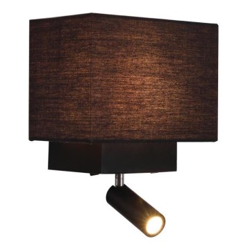 Zambelis H59 - LED-seinävalaisin LED/3W + 1xE27/40W/230V musta