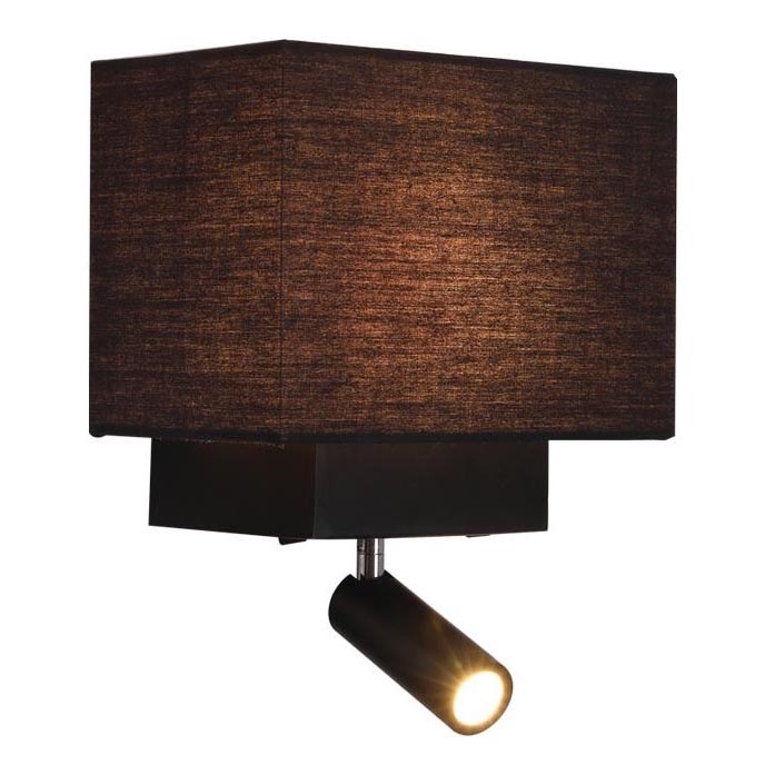 Zambelis H59 - LED-seinävalaisin LED/3W + 1xE27/40W/230V musta
